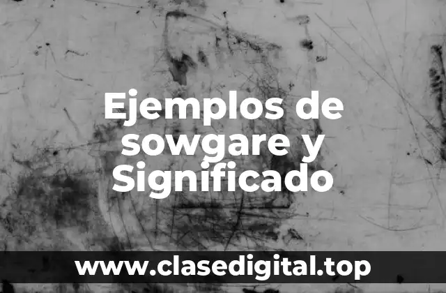 Ejemplos de sowgare y Significado