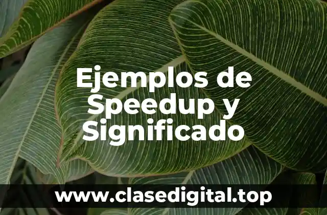 Ejemplos de Speedup y Significado
