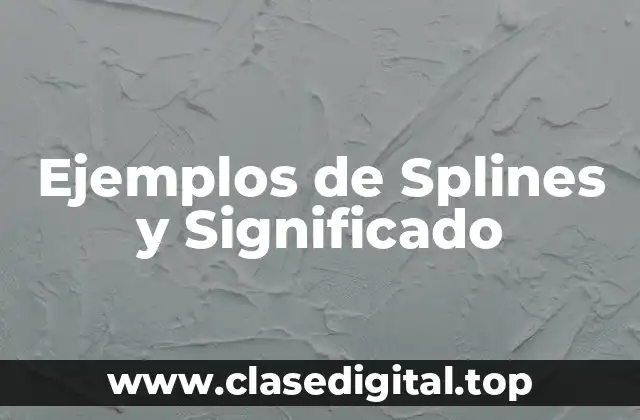 Ejemplos de Splines y Significado