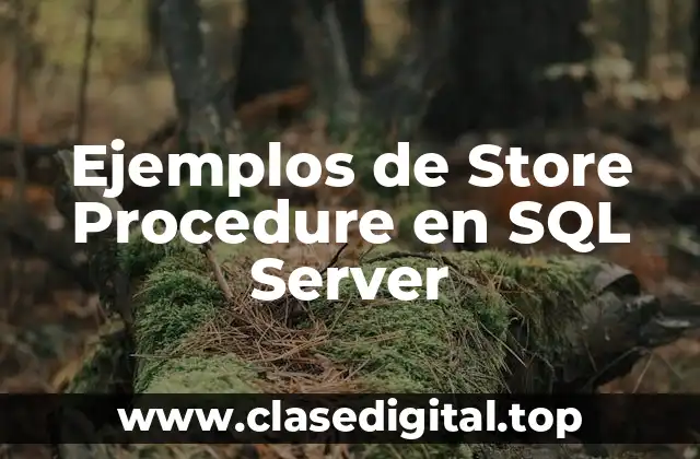 Ejemplos de Store Procedure en SQL Server