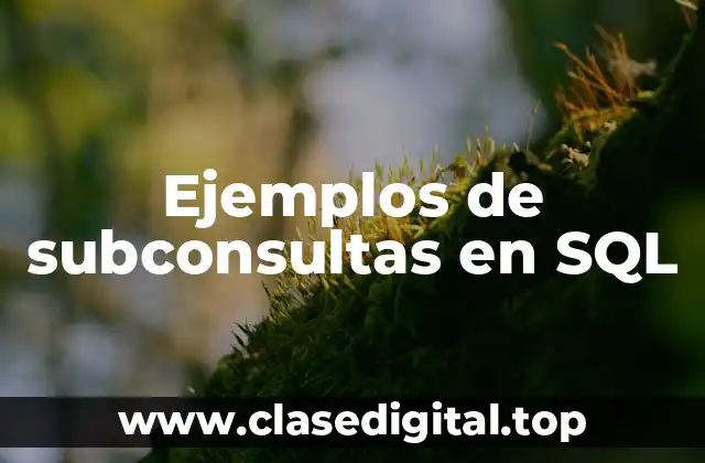 Ejemplos de subconsultas en SQL