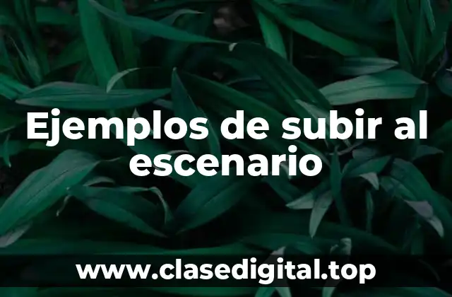 Ejemplos de subir al escenario