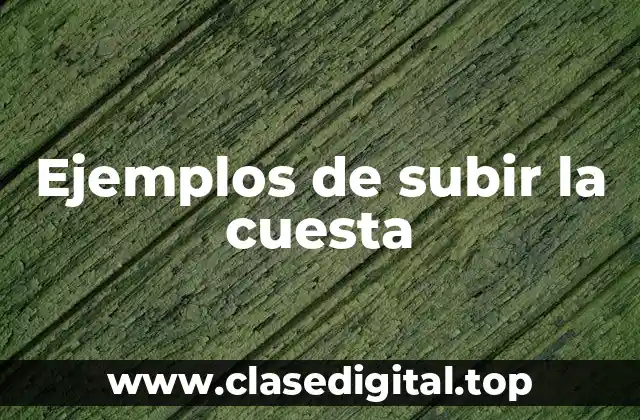 Ejemplos de subir la cuesta