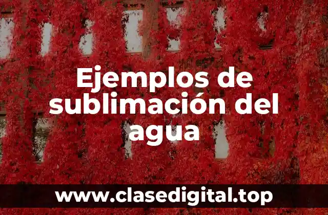Ejemplos de sublimación del agua