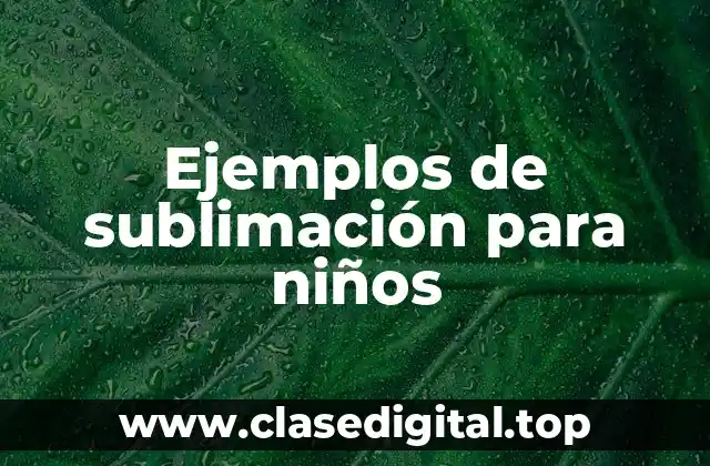 Ejemplos de sublimación para niños