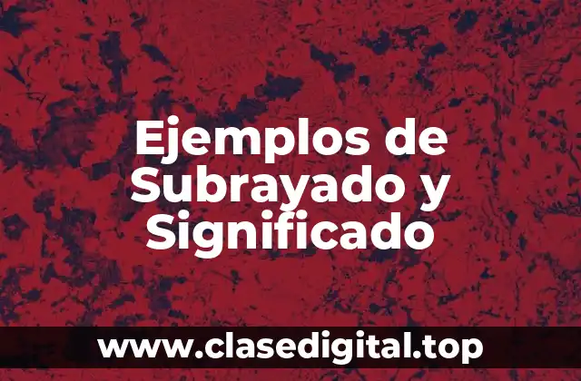 Ejemplos de Subrayado y Significado
