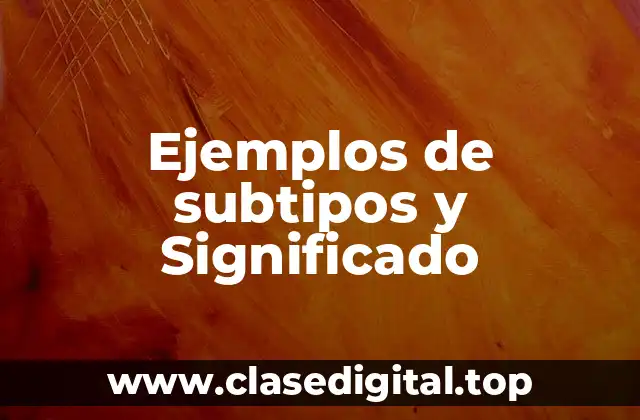 Ejemplos de subtipos y Significado