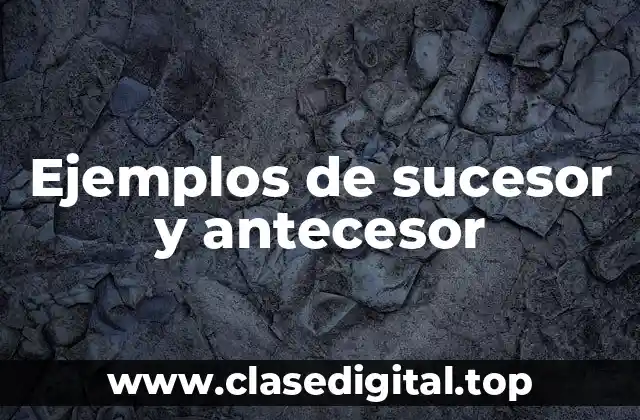 Ejemplos de sucesor y antecesor