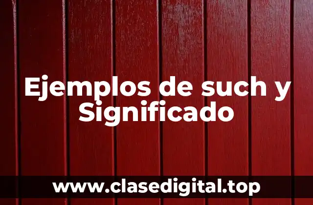Ejemplos de such y Significado