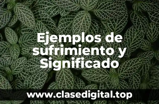 Ejemplos de sufrimiento y Significado