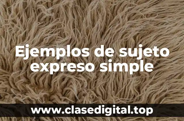 Ejemplos de sujeto expreso simple