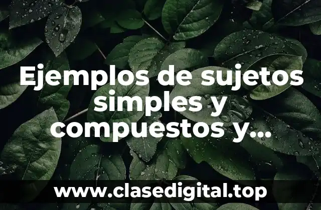 Ejemplos de sujetos simples y compuestos