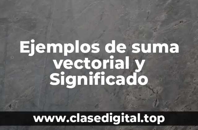 Ejemplos de suma vectorial y Significado