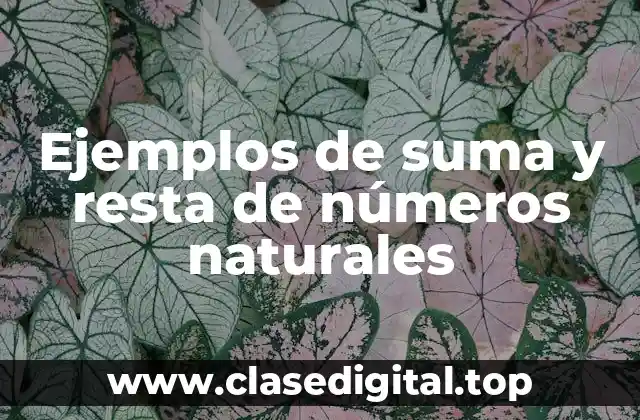 Ejemplos de suma y resta de números naturales