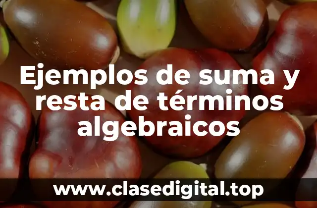 Ejemplos de suma y resta de términos algebraicos