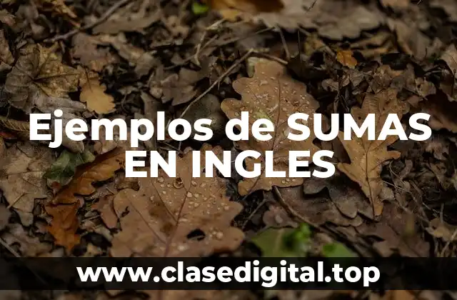 Ejemplos de SUMAS EN INGLES