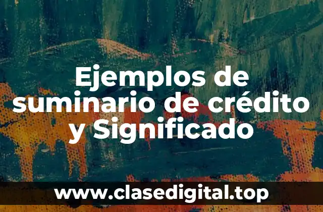 Ejemplos de suminario de crédito y Significado