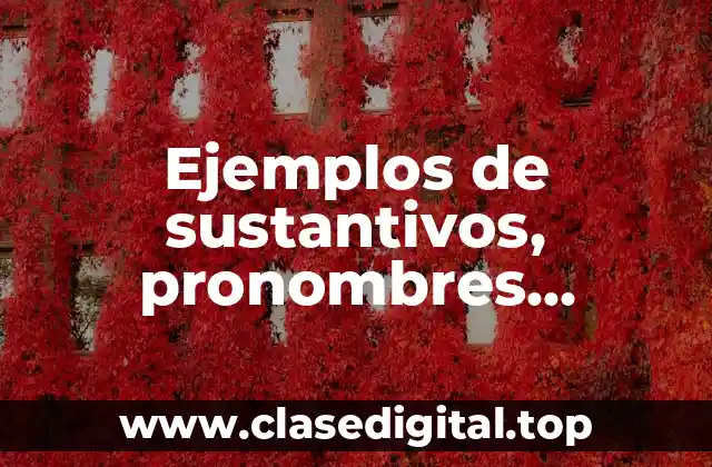 Ejemplos de sustantivos, pronombres, adjetivos, verbos, adverbios