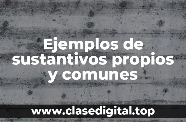 Ejemplos de sustantivos propios y comunes