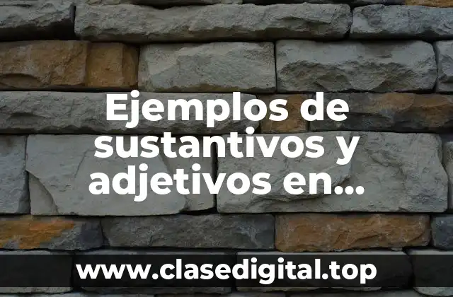 Ejemplos de sustantivos y adjetivos en oraciones