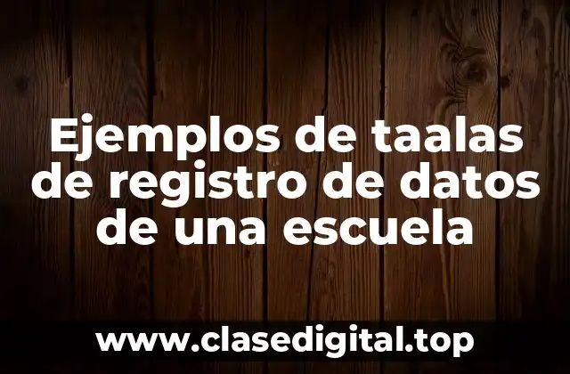 Ejemplos de taalas de registro de datos de una escuela
