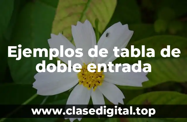 Ejemplos de tabla de doble entrada