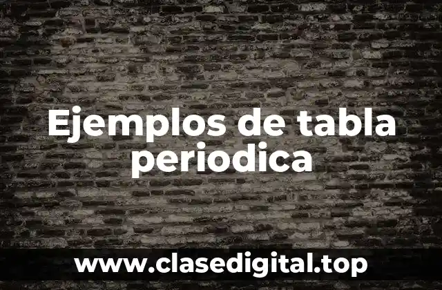 Ejemplos de tabla periodica