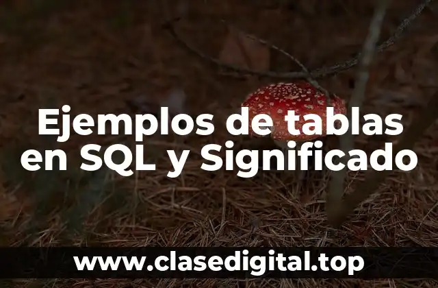 Ejemplos de tablas en SQL