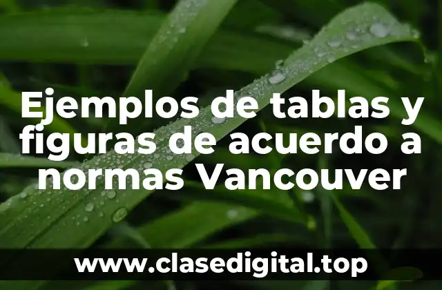 Ejemplos de tablas y figuras de acuerdo a normas Vancouver