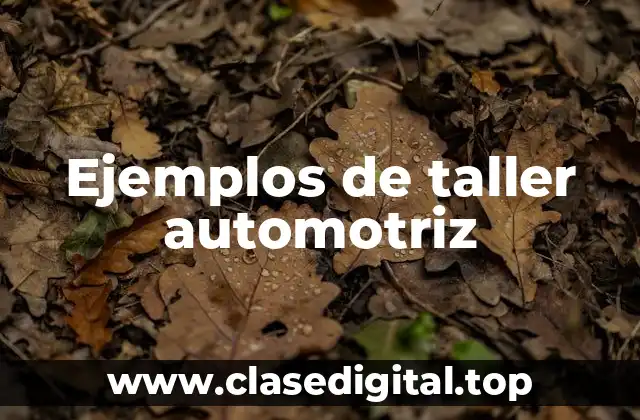 Ejemplos de taller automotriz