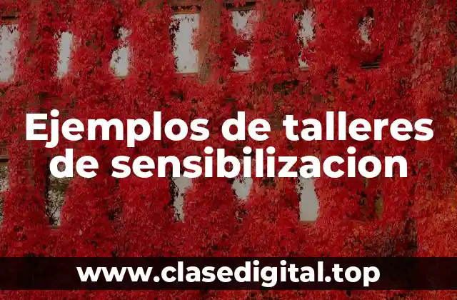 Ejemplos de talleres de sensibilizacion