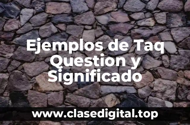 Ejemplos de Taq Questions