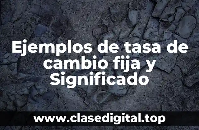Ejemplos de tasa de cambio fija y Significado