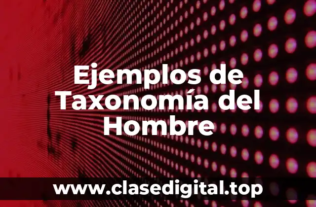 Ejemplos de Taxonomía del Hombre