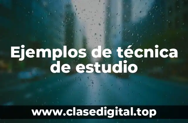 Ejemplos de técnica de estudio