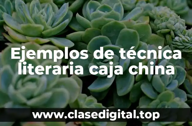 Ejemplos de técnica literaria caja china