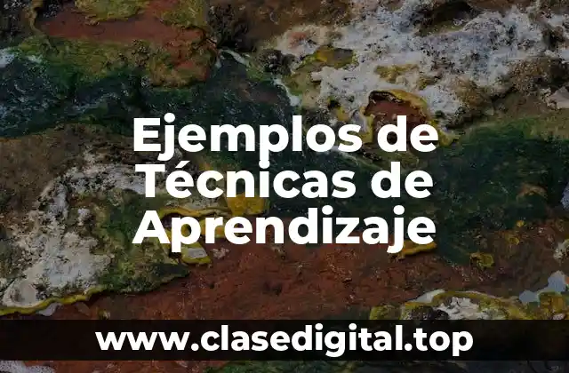Ejemplos de Técnicas de Aprendizaje