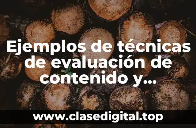 Ejemplos de técnicas de evaluación de contenido y competencia y Significado