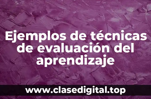 Ejemplos de técnicas de evaluación del aprendizaje