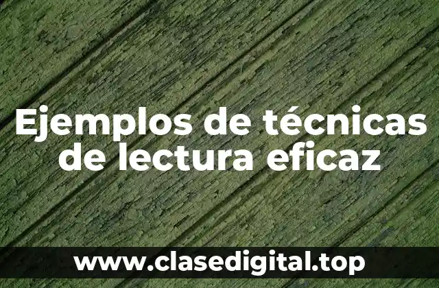 Ejemplos de técnicas de lectura eficaz