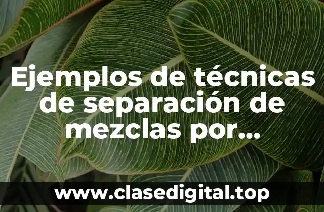 Ejemplos de técnicas de separación de mezclas por cristalización