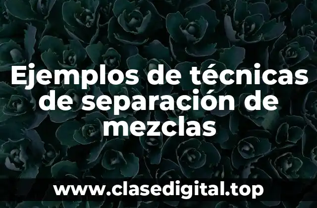 Ejemplos de técnicas de separación de mezclas