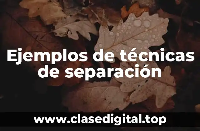 Ejemplos de técnicas de separación