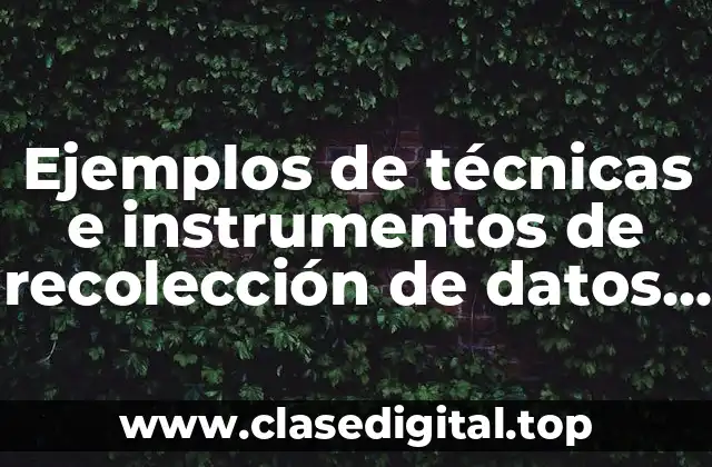 Ejemplos de técnicas e instrumentos de recolección de datos de redacción
