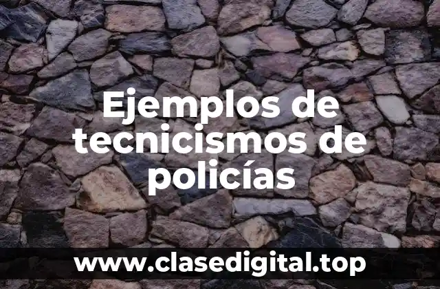 Ejemplos de tecnicismos de policías