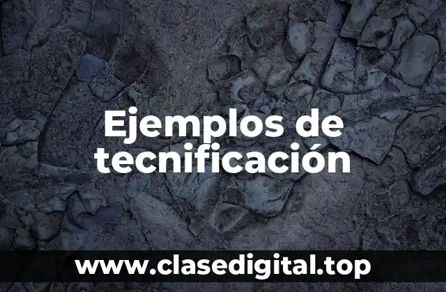Ejemplos de tecnificación