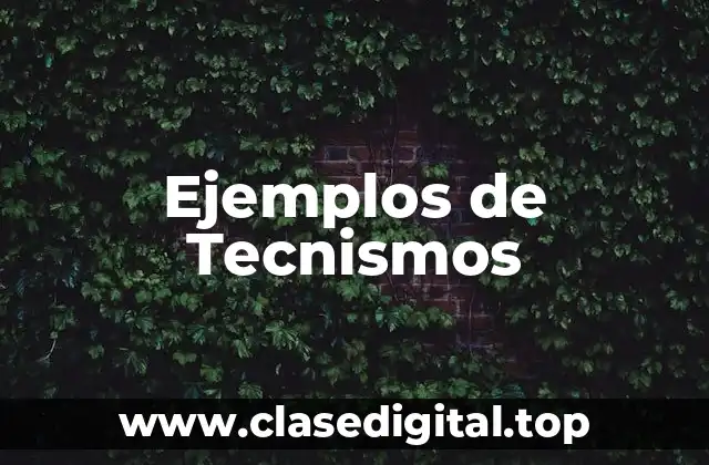 Ejemplos de Tecnismos