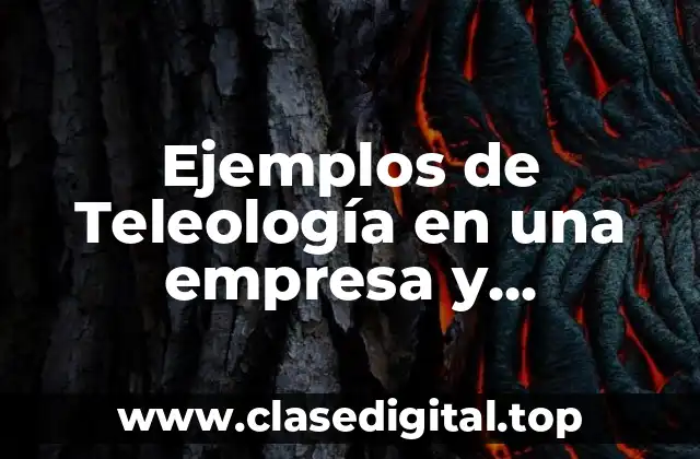 Ejemplos de Teleología en una empresa y Significado