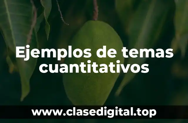 Ejemplos de temas cuantitativos
