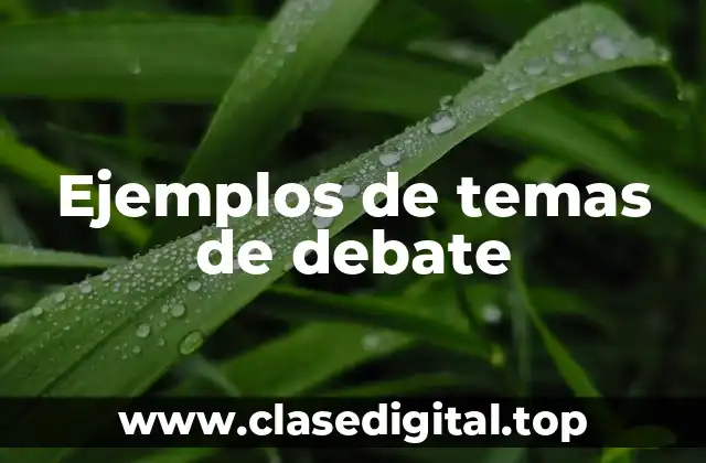 Ejemplos de temas de debate